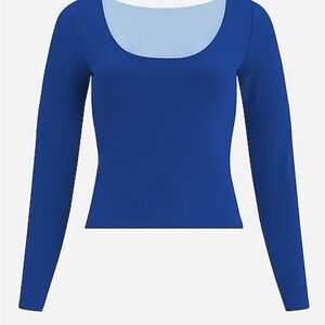 NTW Express Body Contour High Compression Reversible Scoop Neck Long Sleeve Tee
